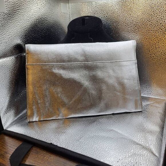 Vintage 60s Ande Faux Leather Silver Satchel Bag - Picture 5 of 6